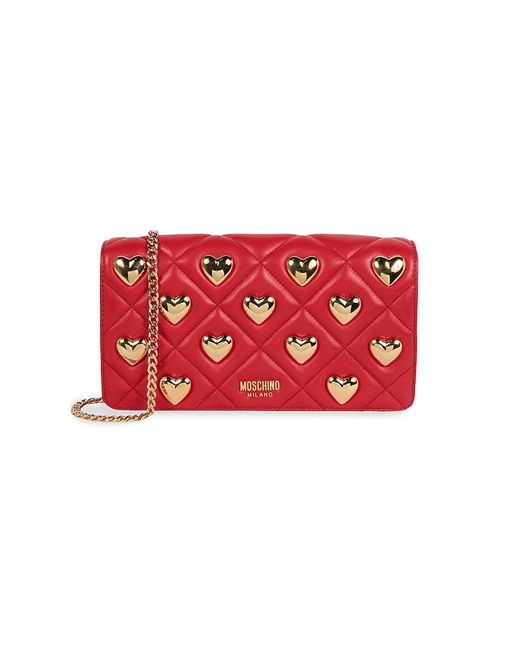 Moschino Heart Leather Chain Shoulder Bag