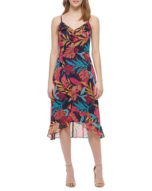 Kensie Tropical Print Midi Dress