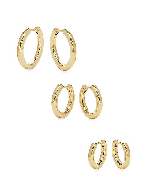 Shashi 3-Piece 14K Goldplated Tube Hoop Earring Set