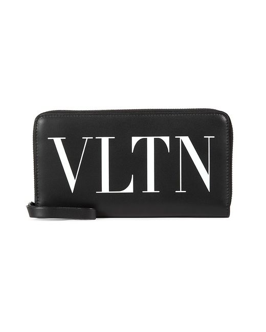 Valentino Garavani Logo Leather Zip Around Wallet