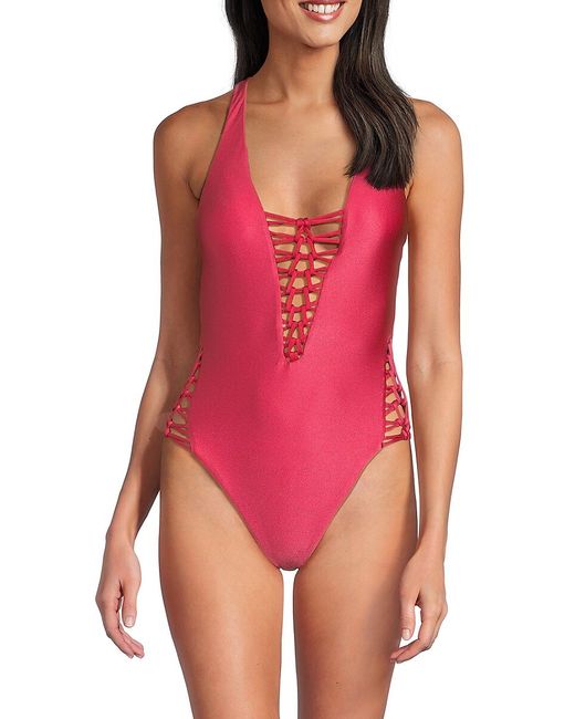 Becca Sheen Knotted One Piece Swimsuit