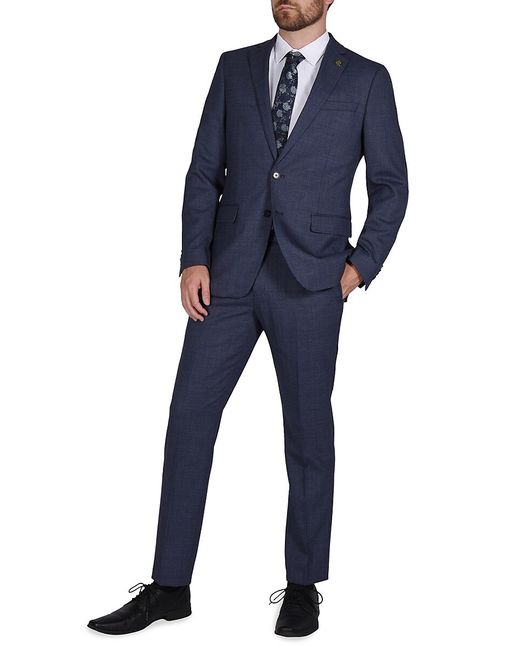 Crickteer Birdseye Wool Blend Slim Fit Suit 40 L