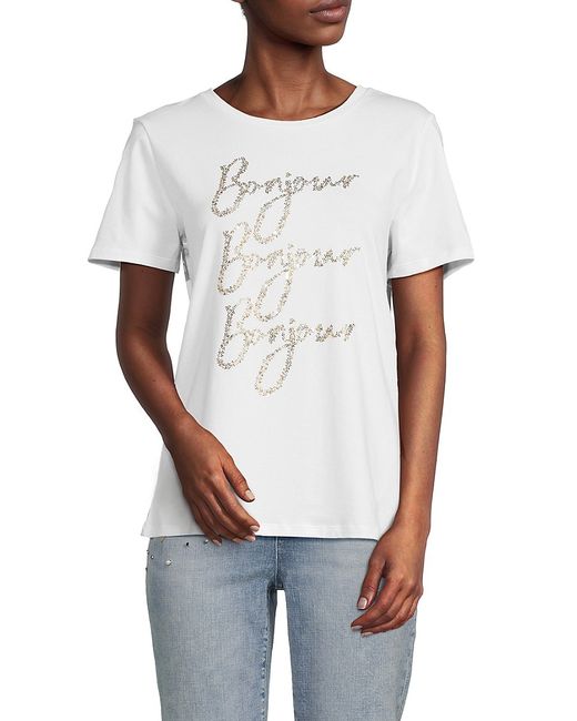Karl Lagerfeld Bonjour Embellished T Shirt