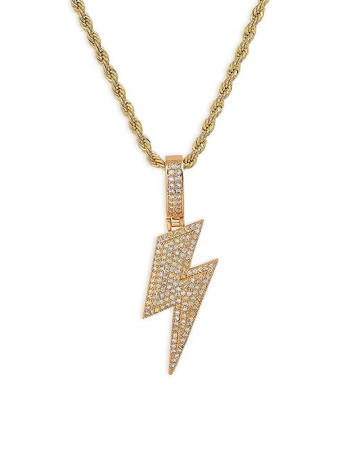 Anthony Jacobs 18K Goldplated Simulated Diamond Lightning Bolt Necklace