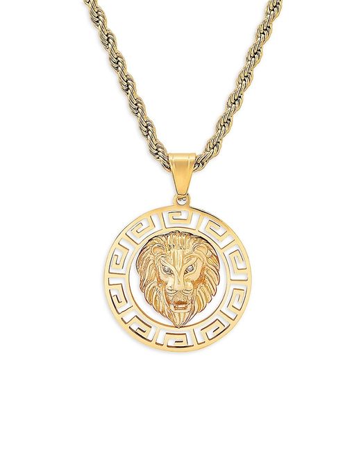 Anthony Jacobs 18K Goldplated Simulated Diamond Lion Pendant Necklace