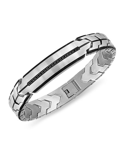 Esquire Stainless Steel 0.25 TCW Heat Treated Diamond Band Bracelet