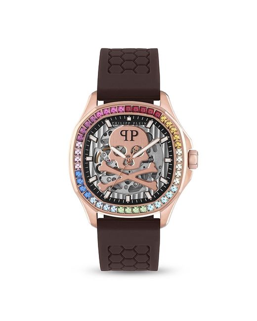 Philip Plein 42MM Stainless Steel Silicone Strap Automatic Watch