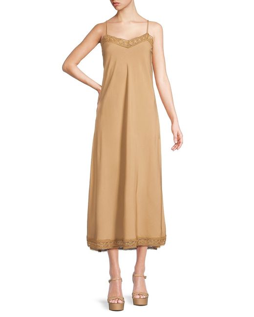 Saks Fifth Avenue Lace Trim Sleeveless Midi Dress