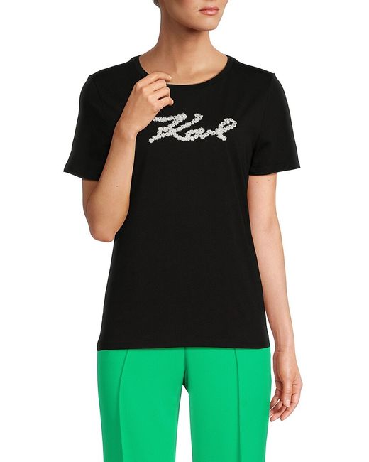 Karl Lagerfeld Floral Logo T Shirt