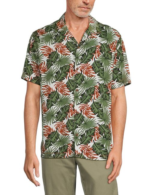 Report Collection Tropical Print Camp Shirt
