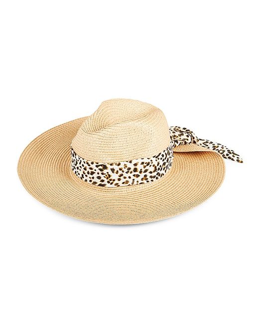 Vince Camuto Textured Scarf Trim Panama Hat