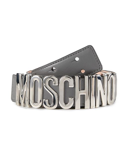 Moschino Logo Buckle Nappa Leather Belt