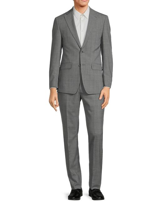 Calvin Klein Plaid Slim Fit Wool Blend Suit 36 S