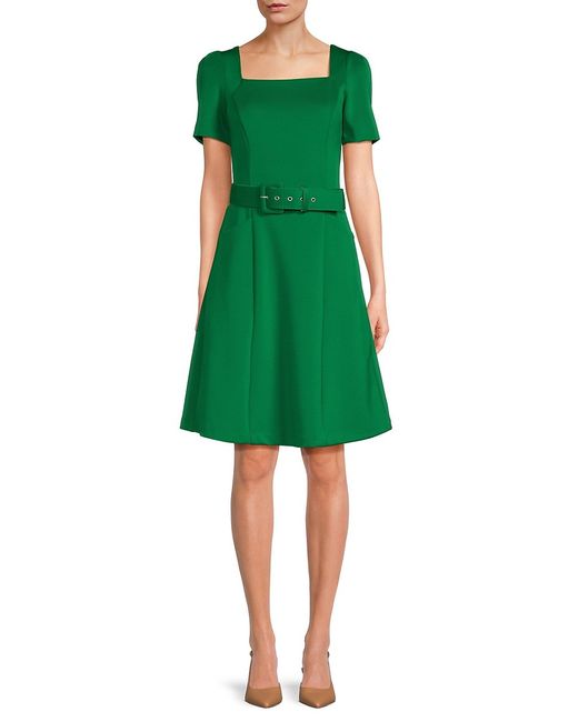 Donna Ricco Belted Fit Flare Dress