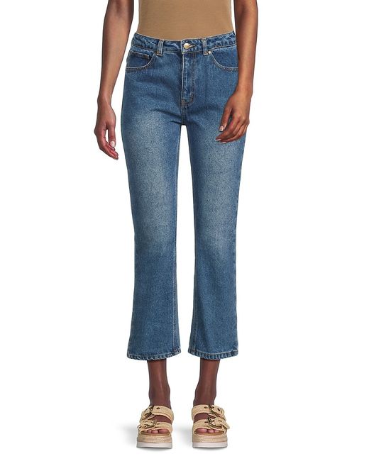 Class Roberto Cavalli High Rise Faded Cropped Jeans