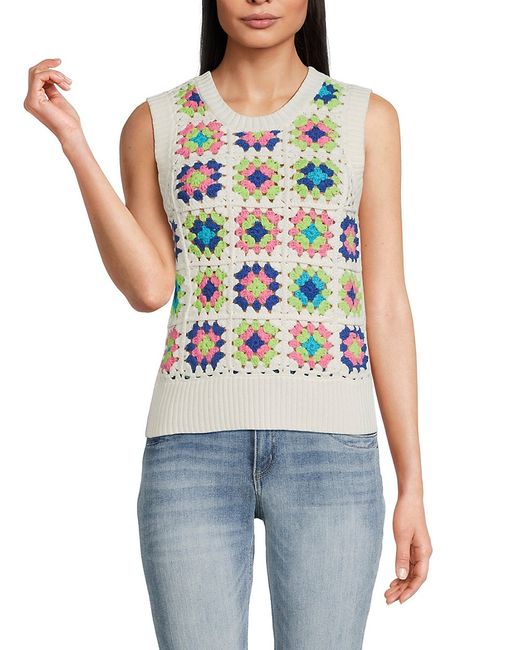 Design 365 Chunky Rib Knit Crochet Sweater Vest