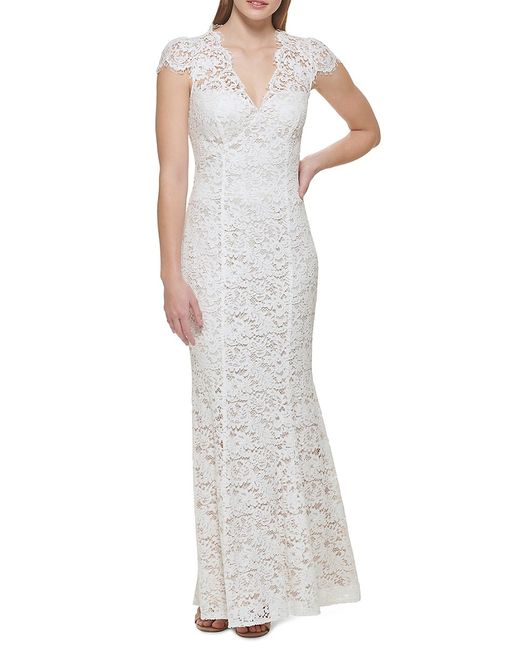 Eliza J Lace Fit Flare Gown