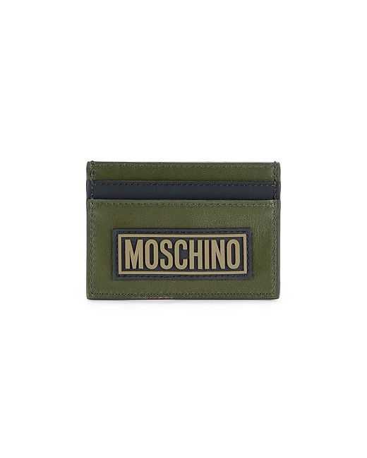 Moschino Logo Leather Card Holder