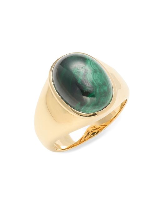 Effy 14K Goldplated Sterling Malachite Dome Ring