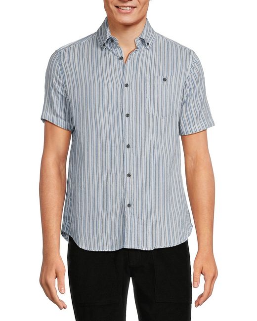 Report Collection Short Sleeve Striped Button Down Shirt
