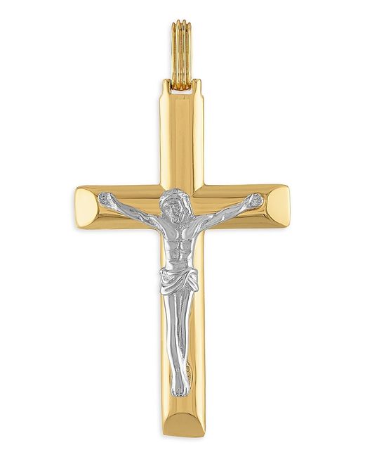 Esquire Two Tone 14K Goldplated Sterling Crucifix Pendant Necklace
