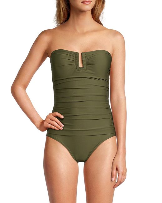 Dkny Bandeau Ruched One Piece Swimsuit