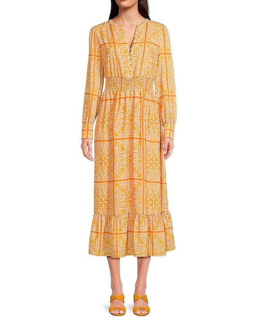 Saks Fifth Avenue Print Midi Dress