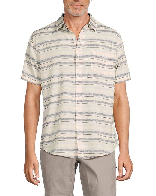 Natural Blue by Visitor Textured Striped Shirt