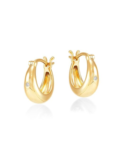 Saks Fifth Avenue 14K 0.02 TCW Diamond Huggie Earrings