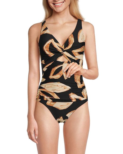 Dkny Twist Cutout One Piece Swimsuit