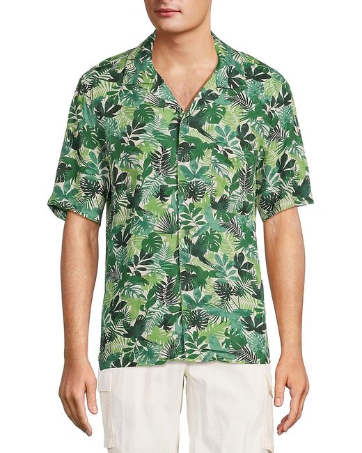 Onia Leaf Print Camp Shirt