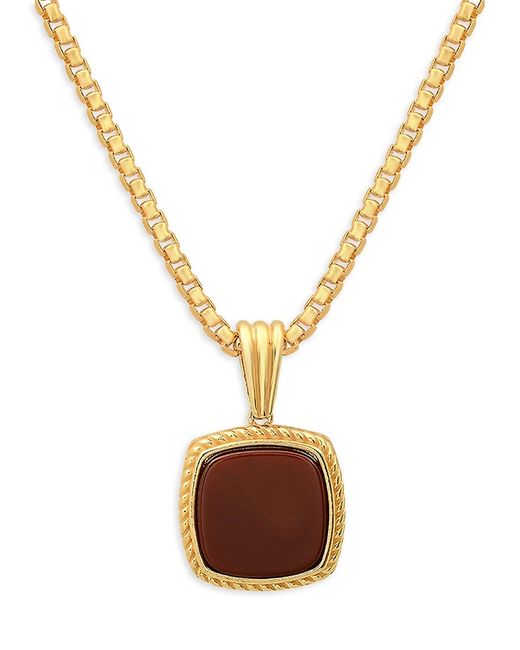 Anthony Jacobs 14K Goldplated Sterling Silver Agate Pendant Necklace
