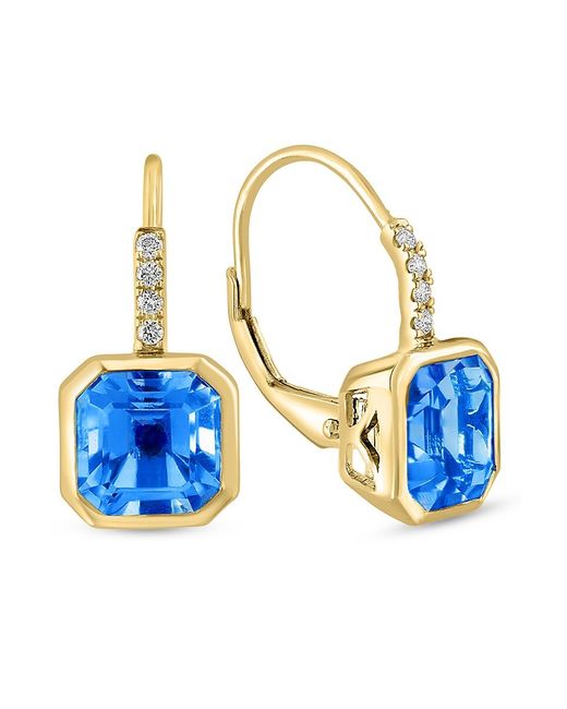 Effy 14K Topaz Diamond Huggie Earrings