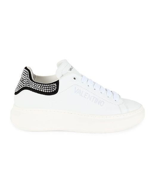 Valentino Bags by Mario Valentino Fresia Embellished Low Top Leather Sneakers