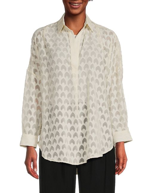 French Connection Geometric Burnout Popover Shirt