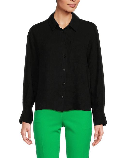 Saks Fifth Avenue Gauze Long Sleeve Button Down Shirt