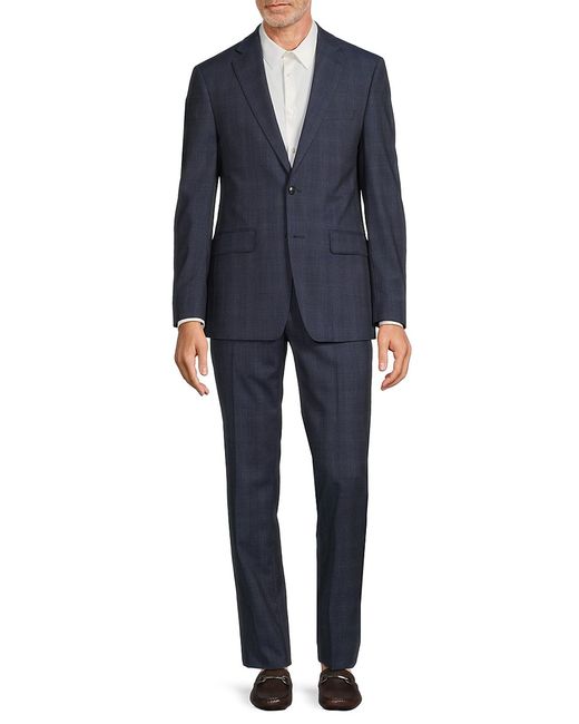 Calvin Klein Plaid Wool Blend Suit 36 S