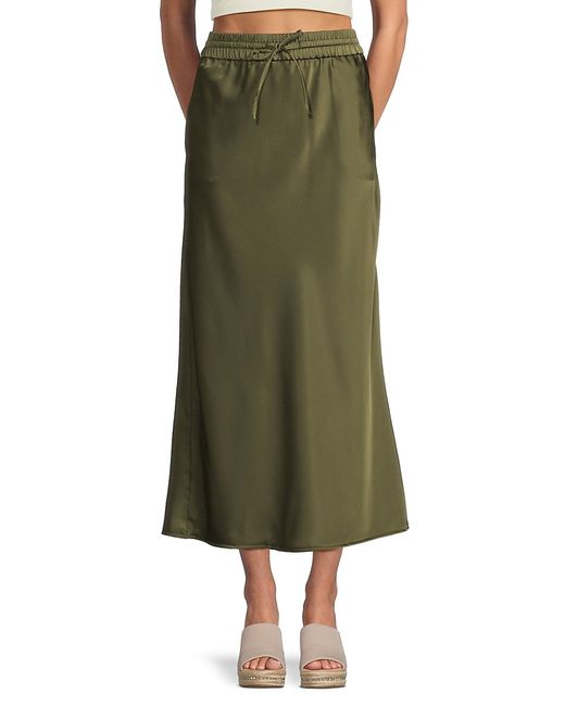 Saks Fifth Avenue Satin A-line Midi Skirt