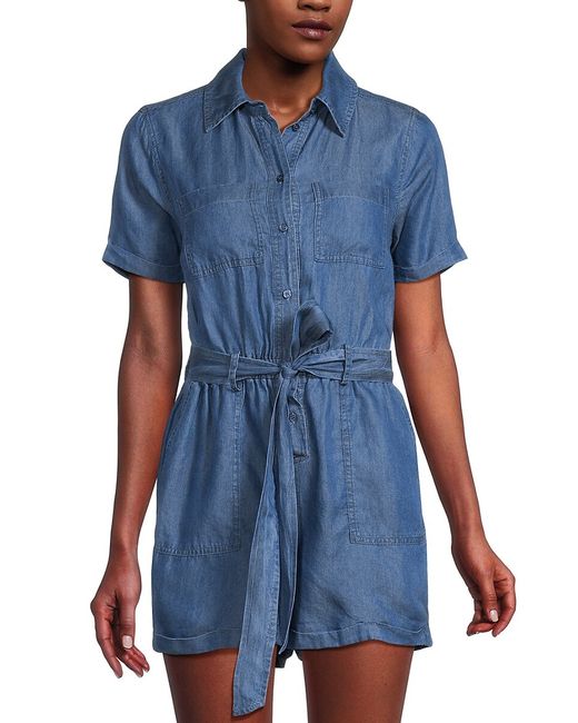 Saks Fifth Avenue Rolled Cuff Belted Romper