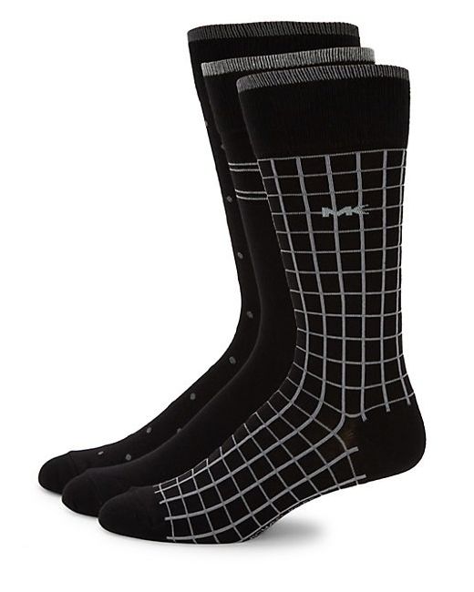 Michael Kors Three-Pack Dot Crew Socks
