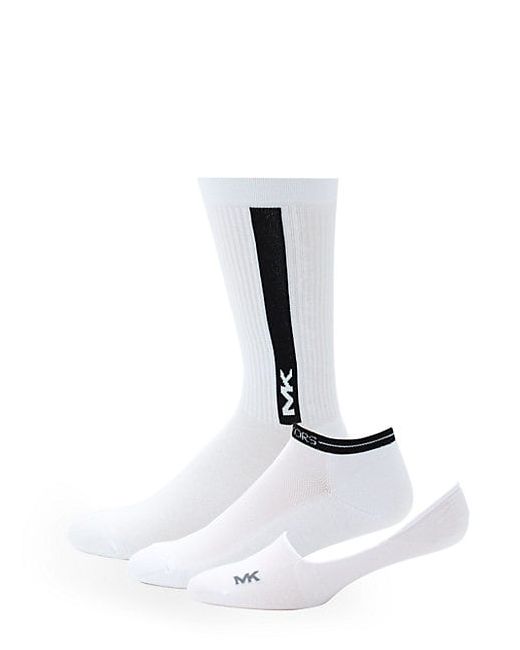Michael Kors Three-Pack No-Show Ankle Mid-Calf Socks