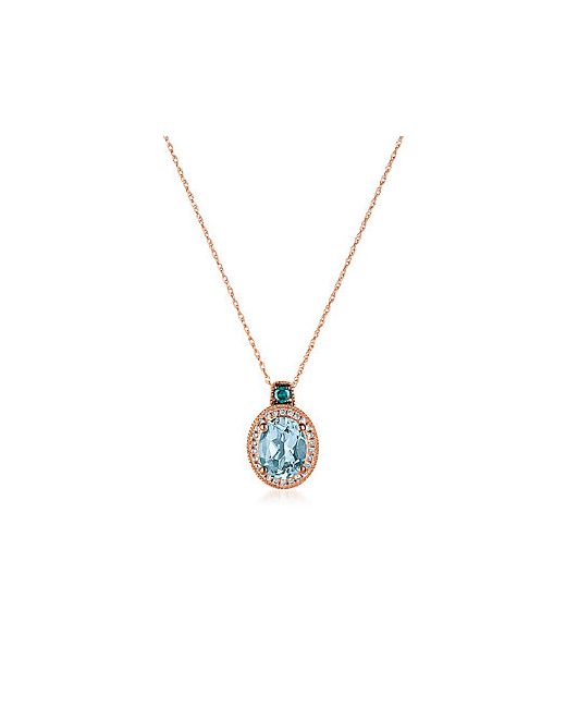 Le Vian Exotics Diamond Aquamarine 14K Pendant Necklace
