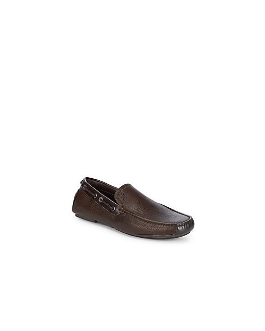 Brioni Grained Leather Boat Shoes