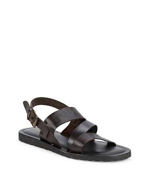Saks Fifth Avenue Made in Italy Textured Leather Sandals