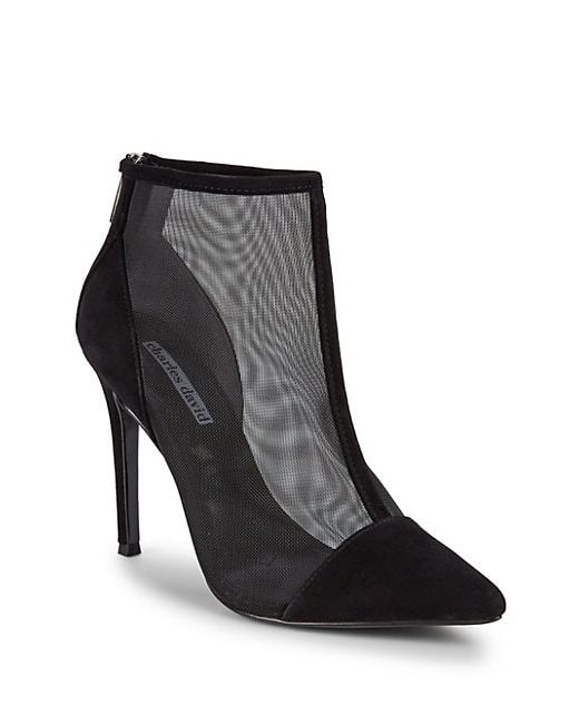 Charles David Mesh Panel Ankle Boots