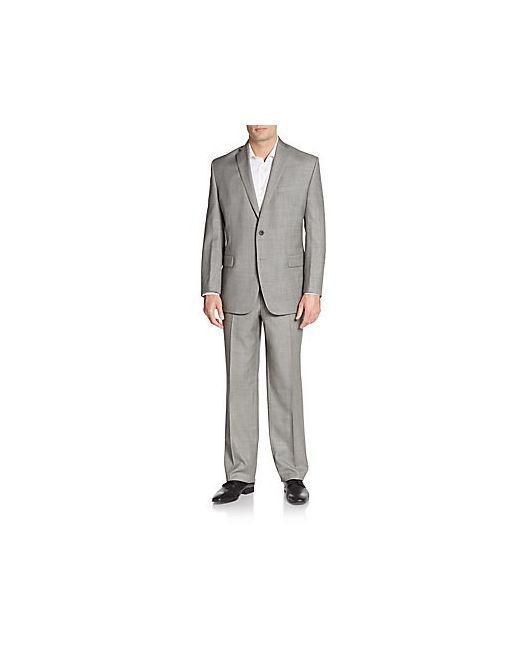 Vince Camuto Modern-Fit Melange Wool Suit