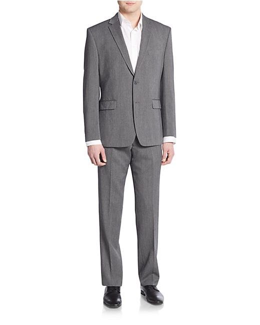 Vince Camuto Slim-Fit Sharkskin Wool Suit