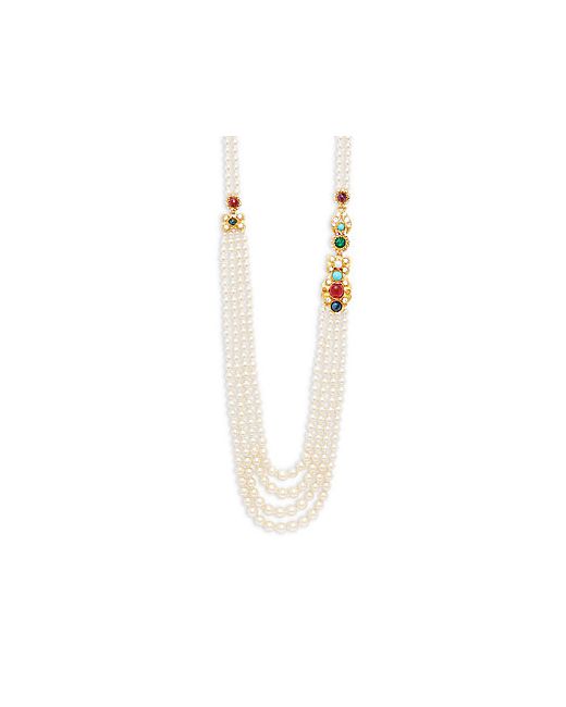 Ben-Amun Crystal and Faux Pearl Strand Necklace