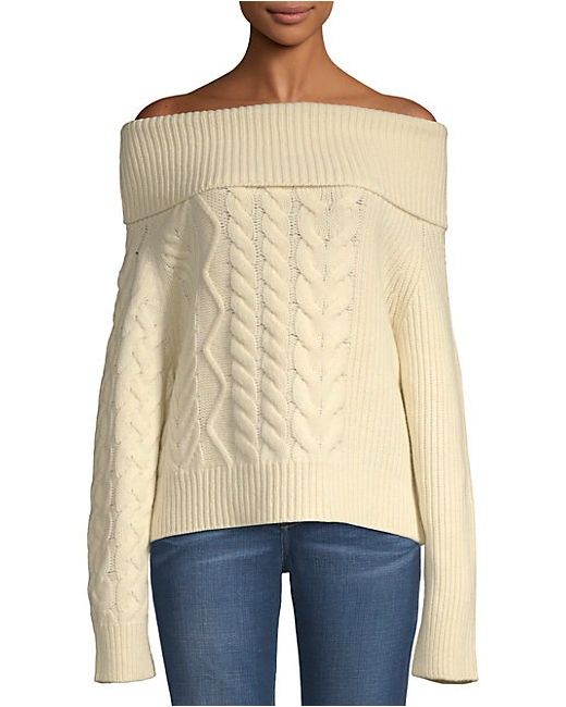 John Varvatos Thea Off-The-Shoulder Wool Cashmere Sweater