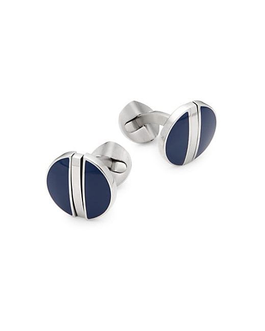 Ox & Bull Trading Company Onyx and Stainless Steel Cufflinks